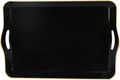 Spsyrine Large Black Serving Tray with Handles, Plastic Decorative Tray for Coffee Table, Ottoman, Bathroom, Home Decor 17.3"*11.8"*2"