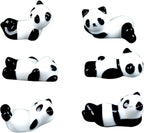 YEYILILINHONG 6PCS Cute Ceramic Panda Chopsticks Rest Rack Stand Holder for Chopsticks, Ceramic Ware Chopsticks Stand Rest Rack，Gift for Boys Girls Kids