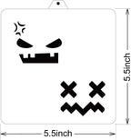 Halloween Ghost Faces Cookie Cutter and Stencil Set Bundle Kit PYO Cookies Paint Your Own Diy Bakery Fondant Sugar Happy Birthday Wedding Baby Candle Kids Painting Coloring Pages Comb (Ghost Faces)
