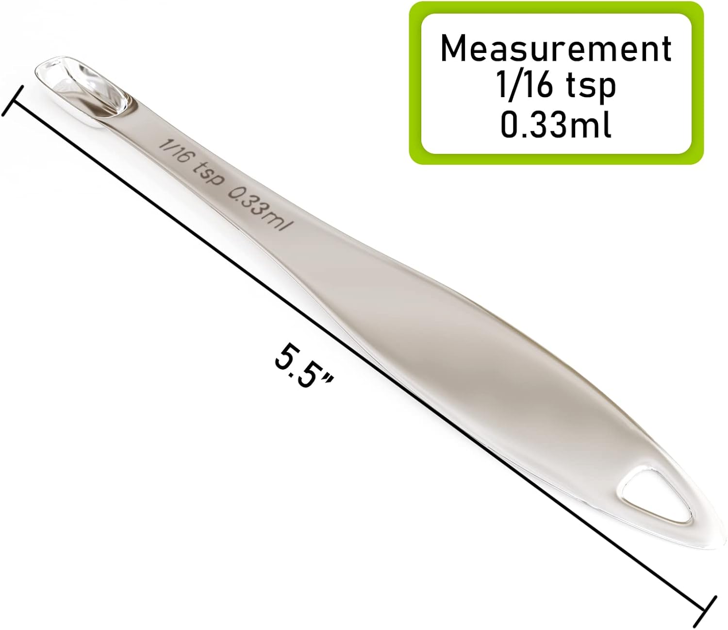 1PCS 1/16Teaspoon (0.33ml) Single Measuring Spoon, Individual Stainless Steel Long Handle Measure Tablespoon Only