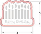 Birthday Cookie Cutter and Stencil Set Bundle Kit PYO Cookies Paint Your Own Diy Bakery Fondant Sugar Happy Birthday Wedding Baby Candle Kids Painting Coloring Pages Comb (Candle)