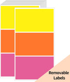 STARLIBOO Removable Colored Labels Stickers, 3X5 Inch Removable Large Label Stickers for Moving Boxes and Storage Bins- Waterproof- Tear Resistant (Multicolor