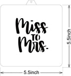 Wedding Cookie Cutter and Stencil Set Bundle Miss to Mrs Bachelorette Wedding Bridal Plaque Cookie Cutter or Stencil (Miss to Mrs)