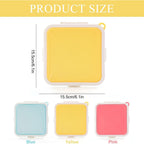 Sandwich Containers, Silicone Sandwich Storage with Snap-Off,Sandwich Box for Lunch,BPA Free,Leakproof, Reusable Plastic Sandwich Holder for Fruit,Salad,Snacks and Food Storage (Yellow+Pink)