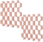 Poeland Drawer Divider Organizer Adjustable DIY Grid Honeycomb Drawer Divider for Underwear Belt Scarf Socks Pink 2 Pack