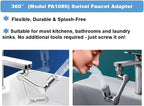 1080° Rotary Faucet Extender, Brass Sink Faucet Aerator Extension, Universal Rotary Multifunctional Robotic Arm Bathroom Faucet Extender, Adjustable, Suitable for Kitchen and Bathroom Faucets