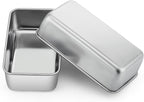 P&P CHEF Loaf Pan Set, 9 x 5 Inch Bread Pans, Stainless Steel Loaf Toast Baking Pans For Bread Meatloaf Lasagna Cake, Healthy & Non Toxic, Oven & Dishwasher Safe,(Silver, 2Pcs)