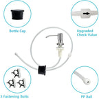 Soap Dispenser for Kitchen Sink, Brushed Nickel Countertop Soap Dispenser Pump, 47" Silicone Extension Tube Connect to The Soap Bottle Directly, Say Goodbye to Frequent Refills (Brushed Nickel)