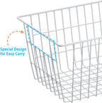 SANNO 14" Wire Freezer Baskets, Farmhouse Metal Wire Storage Basket Freezer Storage Organizer for Kitchen Pantry, Set of 8