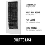 GORILLA GRIP Over the Door Shoe Organizer, 24 Large Breathable PVC Pockets, Space Saving Hanging Storage Holder, Closet Rack Hanger Holds Up to 40 lbs, Hangs on Closets for Shoes 2 Pack, Black