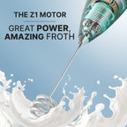 Zulay Kitchen Milk Frother with Patented Tornado Triple Whisk – Handheld Foam Maker for Coffee, Lattes, Matcha & Hot Chocolate – Rich, Creamy Froth in Seconds -