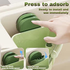 Suction Cup Sink Corner Rack, 2025 Upgrade Corner Sink Strainer Basket, One-Press Automatic Dumping, Suction Cup Press Sinks Drainer Basket, Sponge Storage Rack, Durable and Easy Cleaning Y