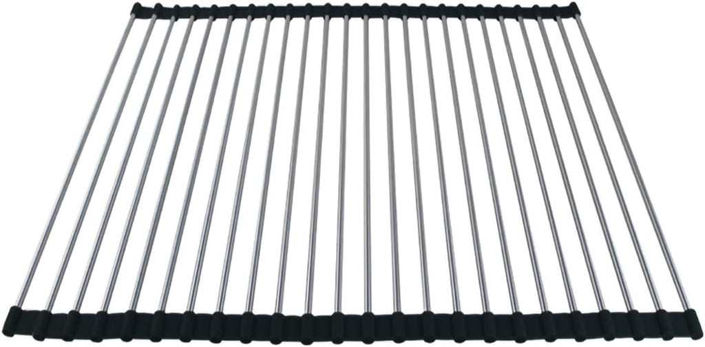 Ahyuan Roll up Dish Drying Rack Over The Sink Kitchen Roll up Sink Drying Rack Portable Dish Drainer Foldable Dish Drying Rack (Black, 17.8''X15.8'')