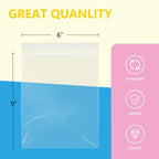 iMailer - 100 Pcs- 6" x 9" Plastic Zip Poly Bags- Clear Resealable Zip Bag for A7 A8 A9 Cards & Envelopes, Bakery, Cookies, Candies