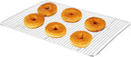 Restaurantware Met Lux 11.8 x 16.9 Inch Wire Baking Rack 1 Heavy-Duty Oven Wire Rack - Fits Half Size Sheet Pan Dishwashable Stainless Steel Cooling Rack Elevated Feet Oven-Ready Up To 575F