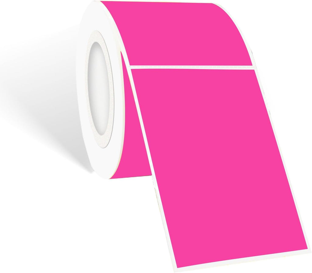 STARLIBOO Neon Colored Labels Stickers 3 x 2 Inch, Rectangle Moving Labels Stickers, 250Pcs Garage Sale Price Stickers, Adhesive Moving Labels for Boxes(Fluorescent Rose Red)
