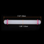 HARFINGTON Fondant Rolling Pin 12 Inch x 1.38 Inch Adjustable Guide Rings Non-Stick PP Plastic Fondant Roller Dough Roller Kitchen Decorating Tools for Cookie Pastry Pizza Clay