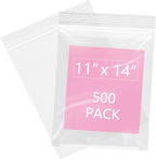 iMailer - 500 Pcs- 11" x 14" Reclosable Plastic Zip Poly Bags- Clear Zip Bag for Prints, Photos, Documents, Clothing, T-Shirt