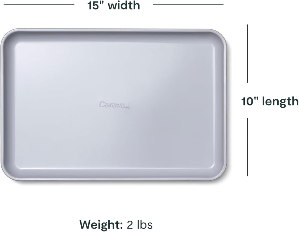 Caraway Non-Stick Ceramic Medium Baking Sheet - Naturally Slick Ceramic Coating - Non-Toxic, PTFE & PFOA Free - Perfect for Baking, Roasting, and More - Medium (15" x 10") - Black
