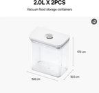 Premium Airtight Food Storage Containers, Rectangular 2PC-SET(2.11qt), Smart One-Click Seal Lid, 100% Leak Proof, Keep Food Fresh Longer, BPA-FREE, Dishwasher/Freezer & Microwave Safe
