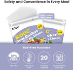 KOOC Slow Cooker Liners 8"x11" 20 Count Mini Size Disposable Pot Liners Cooking Bags Fit 0.65 qt to 1.25 qt Pot BPA Free Fresh Locking Seal Design