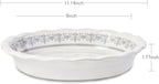 Ceramic Pie Pans for Baking, 9 Inch Porcelain Pie Pan Pie Dish, Round Pie Plate for Apple Pie, Quiche, Pot Pies, Tart（White）