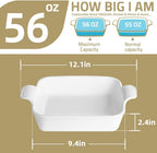 Sweejar Ceramic Baking Dish, 9 x 9 Cake Baking Pan for Brownie, Porcelain Square Bakeware with Double Handle for Casserole, Lasagna, Family Dinner (Jade)