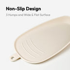 Carrotez Large Silicone Spoon Rest for Stove Top - Unbreakable Heat Resistant Silicone Utensil Rest for Kitchen Countertop - Oversized Wide Non-Scratch Spoon Holder for Camping - Ivory