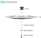 Universal Lid for Pots Pans and Skillets - One Lid Fits All 8.25-12 Inch Pots Frying Pans Skillets Woks, Replacement Pot Lid with Upgraded Heavy Duty Heat Resistant Silicone Handle, Gray