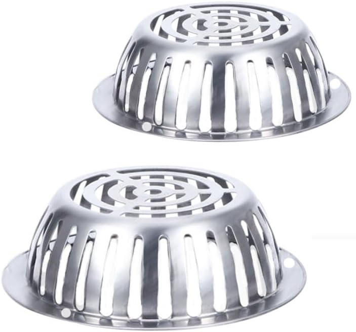 SUS304 Stainless Steel Roof Dome Drain Cover Strainer Anti-Clogging Atrium Grate 2pcs/pk (Φ: 7 inch-5 Packs)