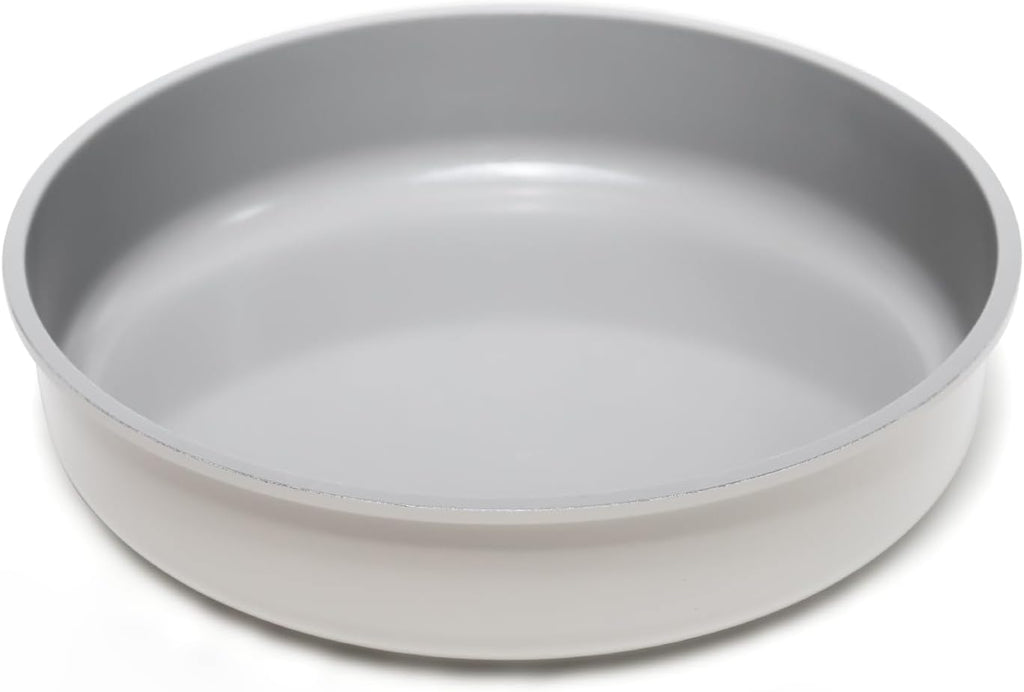 9.5 Inch Round Cake Pan,Cast Aluminum Bakeware Ceramic Nonstick for Cake Baking,Oven and Dishwasher Safe(Beige)