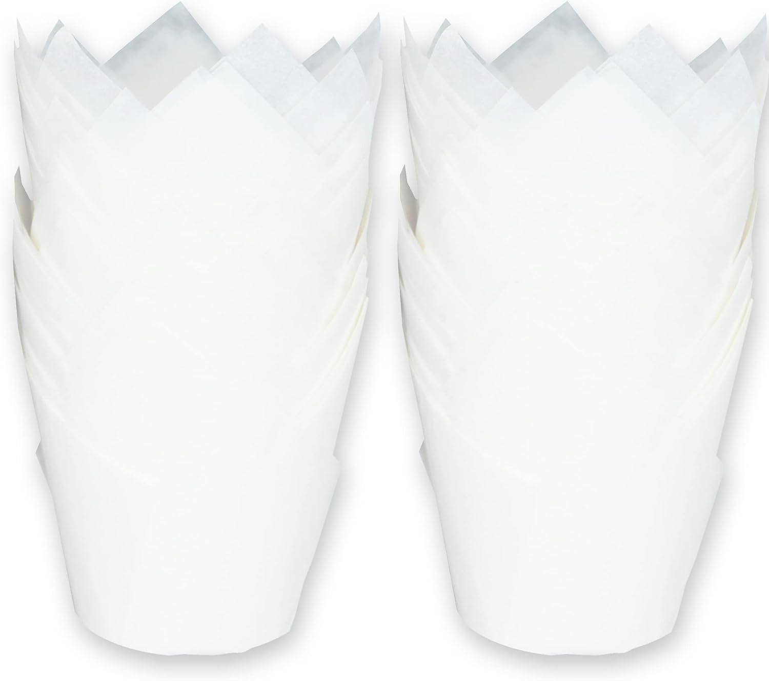 500 pcs Large size White Tulip Baking Cups 2-1/4"(Base diameter) x 4"(Wall height) Greaseproof paper baking cupcake Muffin liners
