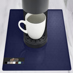 GORILLA GRIP Silicone Coffee Mat, Espresso Drink Bar Station Accessories, Waterproof Heat-Resistant Dish Drying Mats, Stay in Place on Kitchen Counter, Home Kitchen Decor Essentials, 10x14, Navy