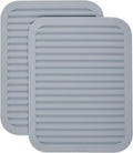 Silicone Trivets for Hot Dishes, Trivet Mat-Hot Pads for Kitchen-Versatile Trivet Mat for Hot Pots&Pans-Heat Resistant Mats for Counter&Table, Pot Holders Drying Mat (9x12) Pack 2 Light Grey