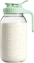 64oz Glass Breast Milk Pitcher with Lid & Pour Spout, 2 Quart Airtight Leakproof BreastMilk Fridge Storage Container - Wide Mouth, Dishwasher Safe Formula Pitcher with Handle