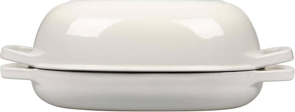 Enameled Cast Iron Dutch Oven Pot with Lid, Oval Dutch Oven for Bread Baking, Bread Oven for Homemade Sourdough Bread Baking, 5qt, White