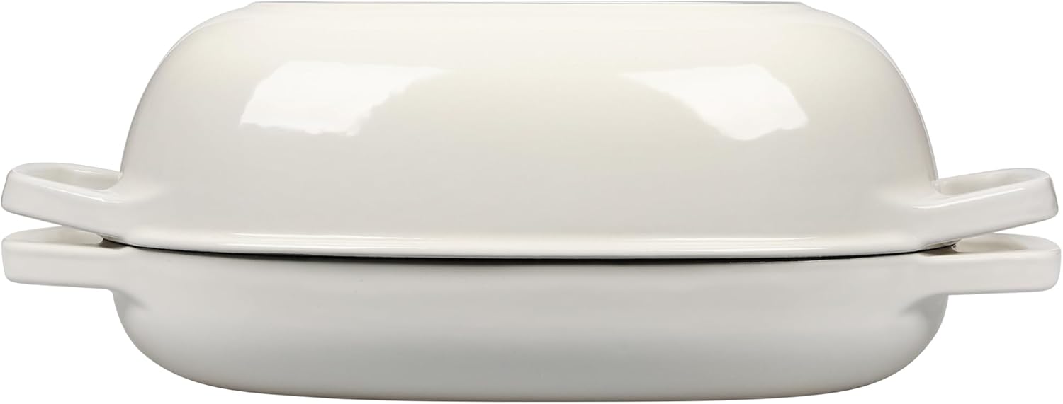 Enameled Cast Iron Dutch Oven Pot with Lid, Oval Dutch Oven for Bread Baking, Bread Oven for Homemade Sourdough Bread Baking, 5qt, White