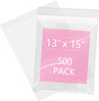 iMailer - 500 Pcs- 13" x 15" Zip Bags- 2 Gallon Zip Bags- Clear Resealable Zip Poly Bag 2 Mil for Clothing, T-Shirts, Pants, Storage