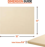 Pizza Stone for Oven and Grill 15 x 12 Inch, Rectangular Baking Stone for Bread, Heavy Duty Ceramic Pizza Pan, Thermal Shock Resistant Safe for Bread, Pies and More