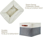 DECOMOMO Storage Baskets for Shelves - Fabric Storage Bins, Linen Closet Organizers and Storage (Slate Grey & White, XL - 3 Pack)