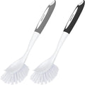 Amazer Dish Brush, 2 Pack Dish Scrubber with Handle, Kitchen Dishes Brushes, Scrub Brush with Stiff Bristles for Cleaning, Sink, Pots, Pans