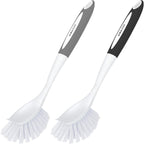 Amazer Dish Brush, 2 Pack Dish Scrubber with Handle, Kitchen Dishes Brushes, Scrub Brush with Stiff Bristles for Cleaning, Sink, Pots, Pans