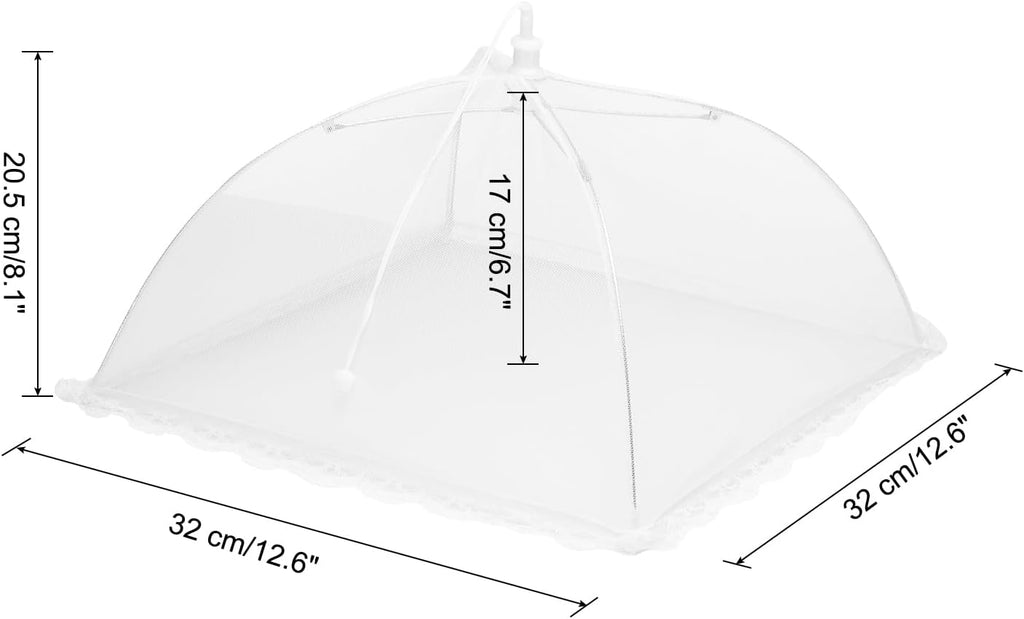 uxcell 3 Pcs Large and Tall Food Covers 13" Mesh Food Covers for Outdoors Collapsible Food Protector Covers Tent for Parties Outdoor Picnics BBQs, White