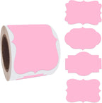2 x3 Pink Label Stickers, Self-Adhesive Gift Tag Stickers, Write on Blank Labels for Essential Oil Bottles, Gifts, Name Tags, Fancy Shapes 200PCS