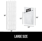 GORILLA GRIP Over the Door Shoe Organizer, 24 Large Breathable Mesh Pockets, Space Saving Hanging Storage Holder, Closet Rack Hanger Holds Up to 40 lbs, Hangs on Closets for Shoes, Accessories, White