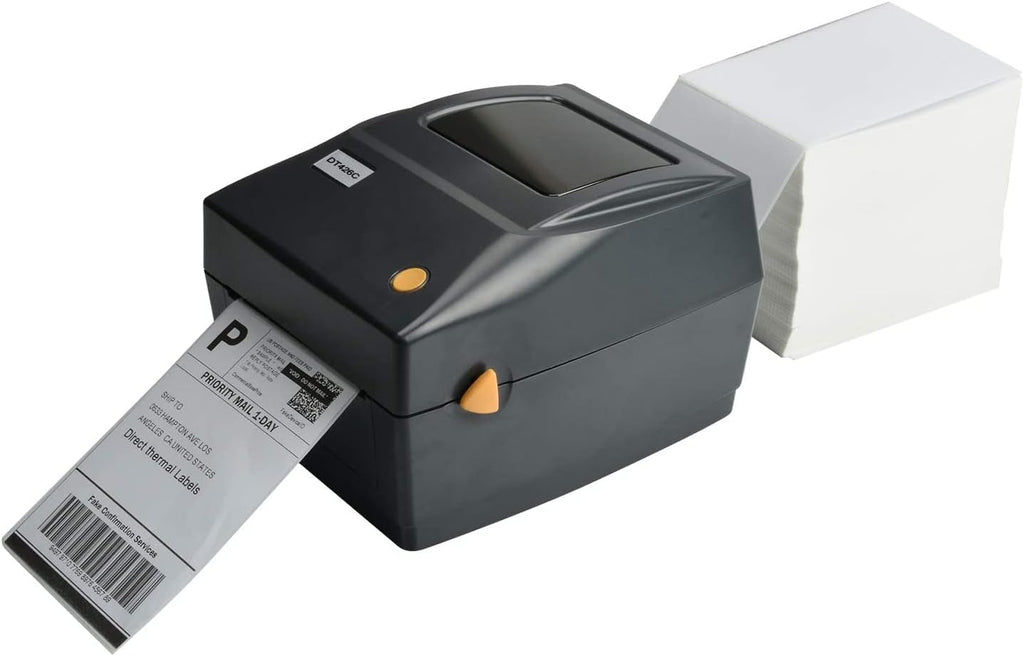 FungLam 4" x 6" Direct Thermal Shipping Labels - Pack of 500 Fanfold Labels - White Perforated, Permanent-Adhesive, Compatible Zebra & Rollo Thermal Label Printer
