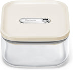 Caraway 1qt Glass Airtight Food Storage Container with Lid – Non-Toxic, BPA-Free Kitchen Storage Container – Stackable, Space-Saving Airtight Container for Dry Goods and More - Cream