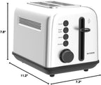 BUYDEEM DT620 2-Slice Toaster, Extra Wide Slots, Retro Stainless Steel with High Lift Lever, Bagel and Muffin Function, Removal Crumb Tray, 7-Shade Settings,Stainless Steel
