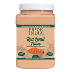 Pride of India- Red Lentil Flour 1 lbs (454 gm) Hint of Sweetness Slightly Nutty Earthy Flavor Freshly Milled in Small Batches |Ideal for Cakes Sauces Pasta Crepes Meatballs | Vegan, Gluten Free