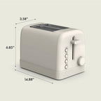 bella 2 Slice Toaster, 6 Setting Shade Control w Reheat, Cancel, Bagel & Defrost Buttons, Removable Crumb Tray, Anti Jam & Auto Shutoff, Auto Centering Guides & Cord Wrap, 900 Watt, Oatmilk